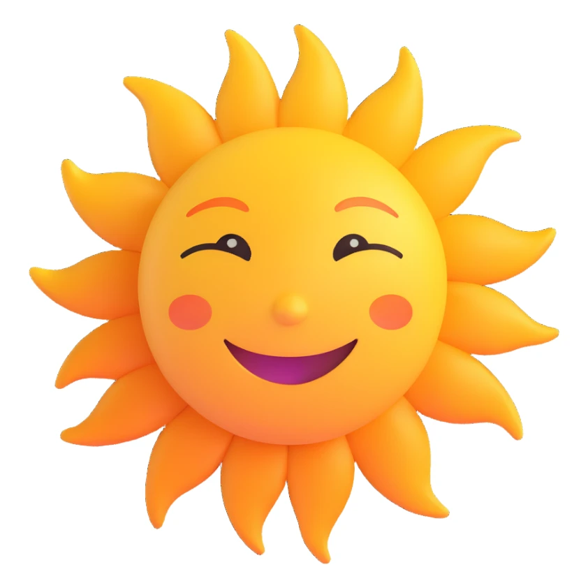 a smiling sun sticker