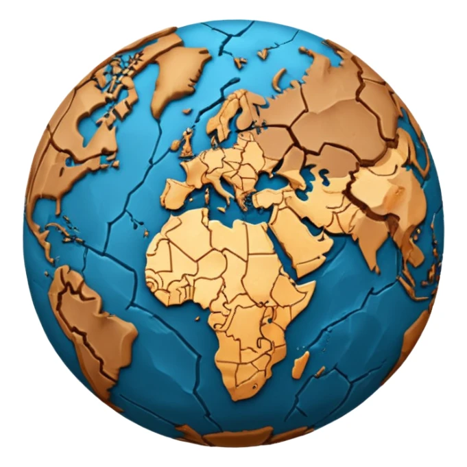 Brown planet earth sticker