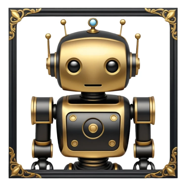 Greek Robot with a white frame  sticker