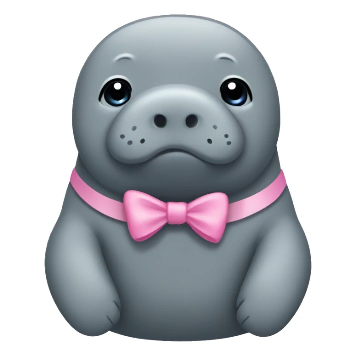 manatee wearing a little pink bow sticker