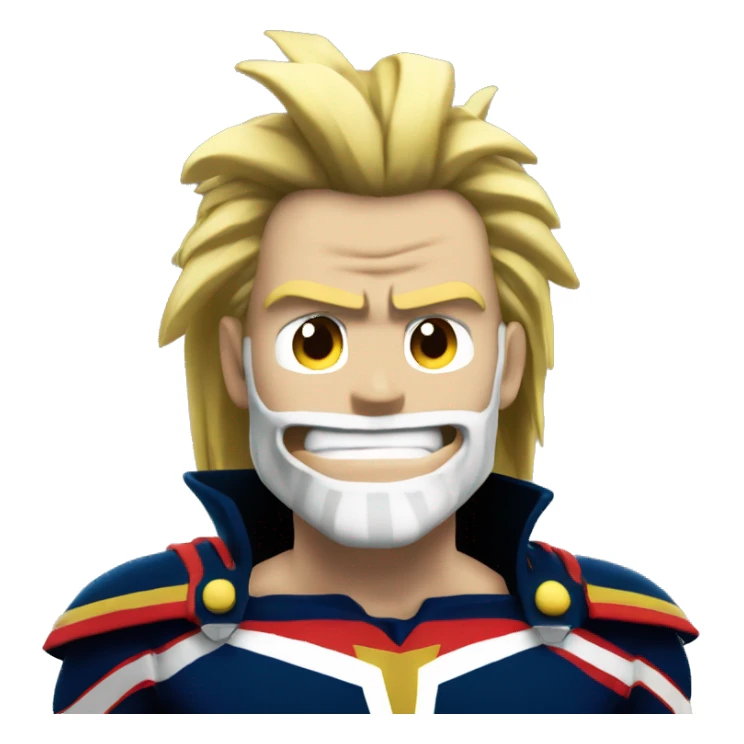 Allmight sans cheuve avec barbe noir sticker