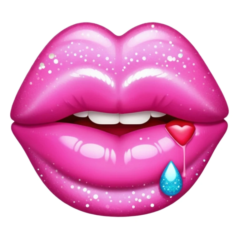 glitter pink kiss  sticker