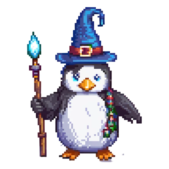 penguin wizard sticker
