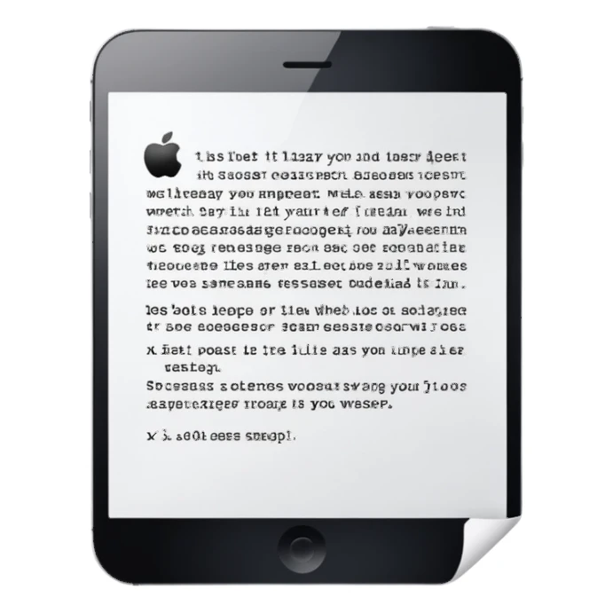 Sheet of paper with text sticker