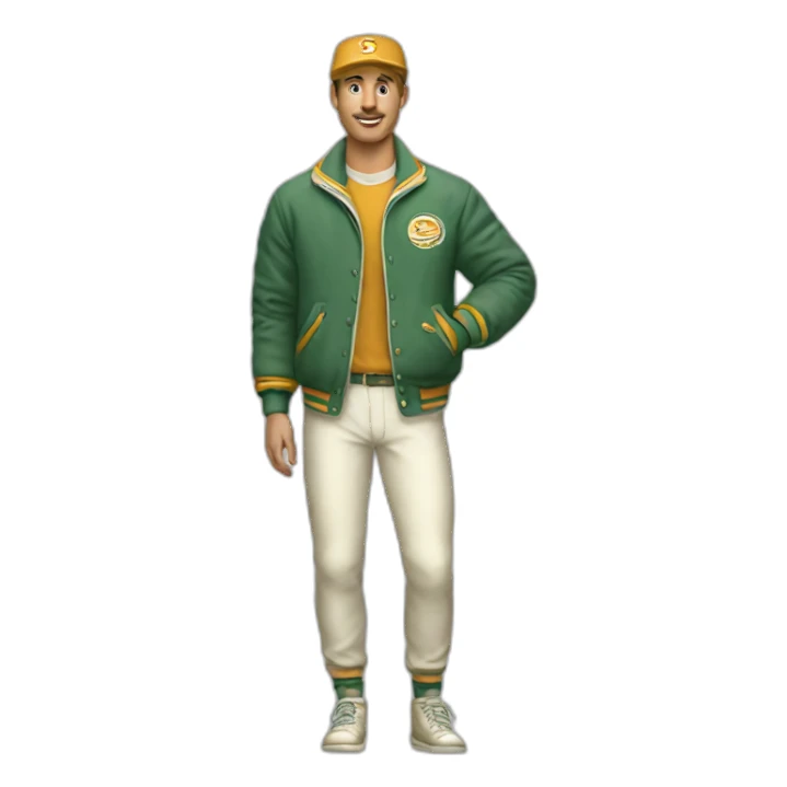 vintage sport clothes for white men sticker