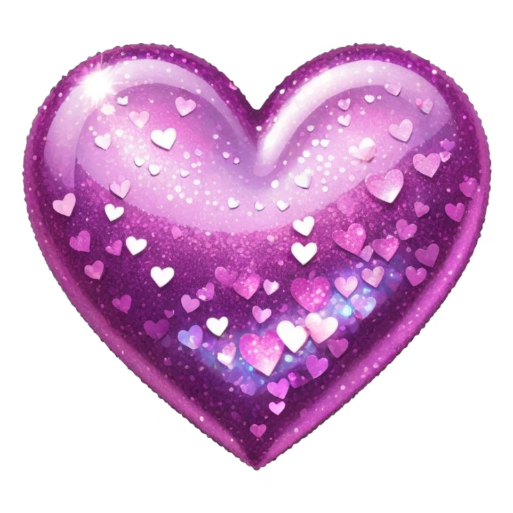 Pink glitter heart  sticker