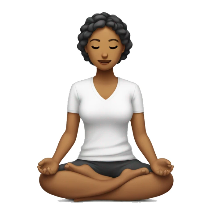 Mujer rizada meditando sticker