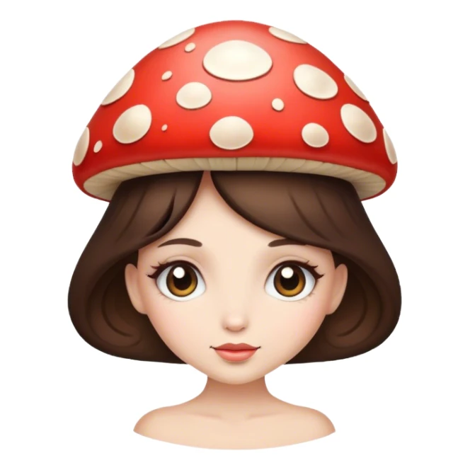 Mushroom princess brunette sticker
