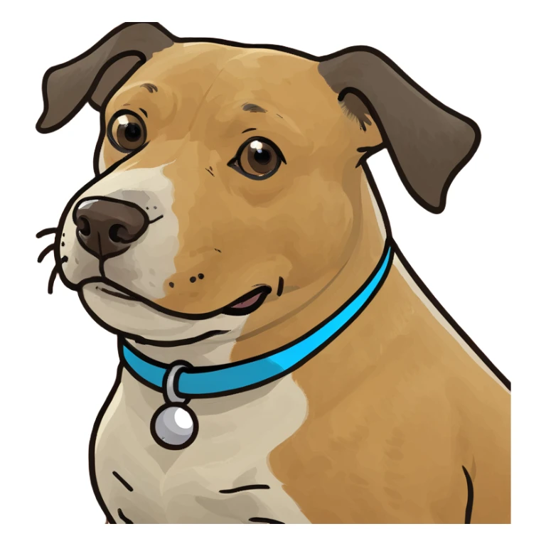 Dog with bull balls chasing a kite sticker