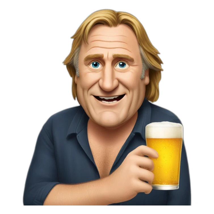 Gérard depardieu drink beer sticker