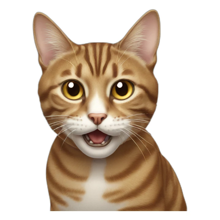 mad tabby cat with white nose sticker