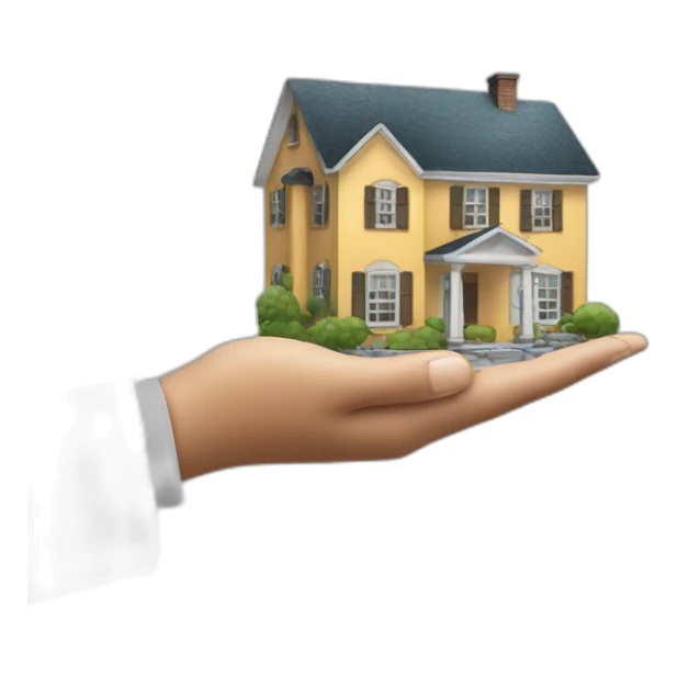 real estate holding in hand sticker