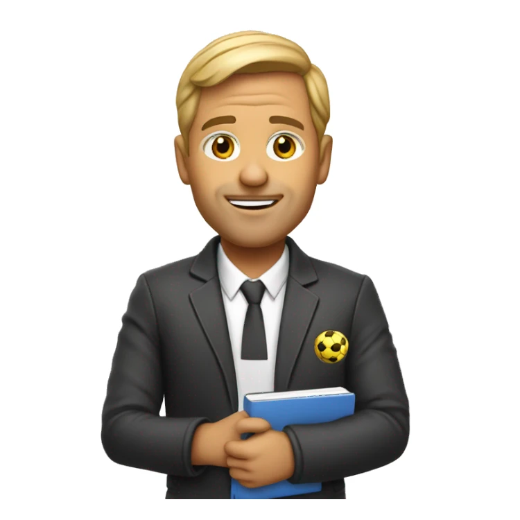 soccer coach with notebook sticker