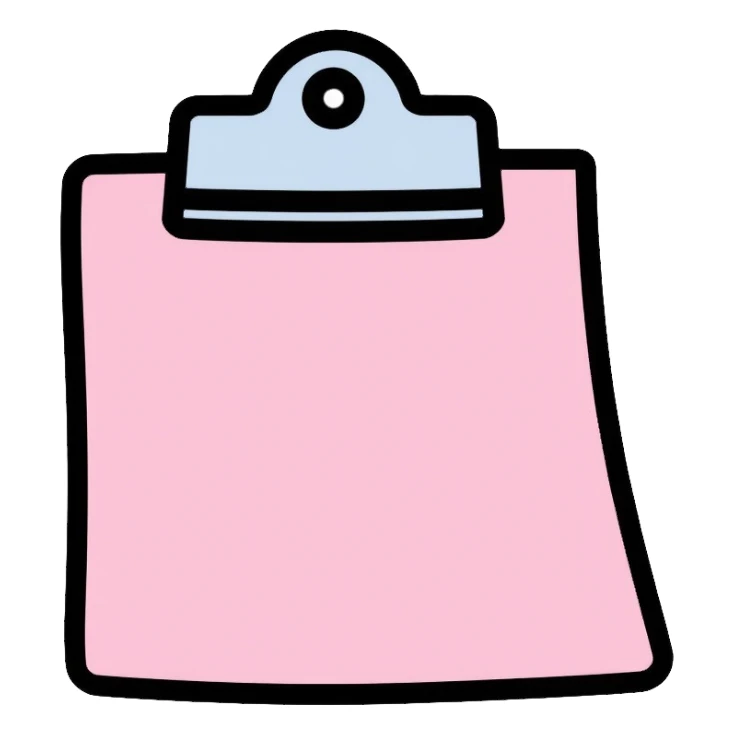 pastel pink paper clip sticker