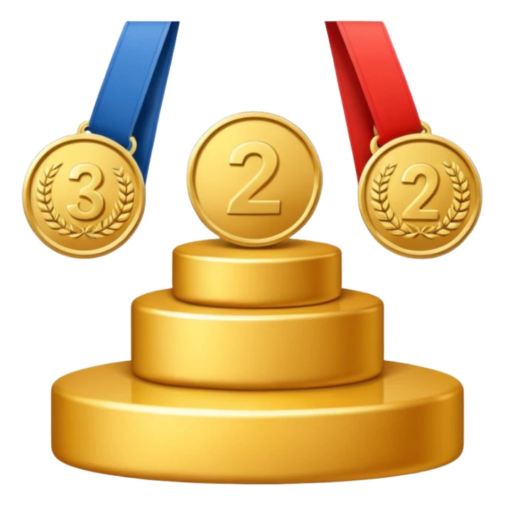 Podium with only two place, write 1st and 2nd sticker