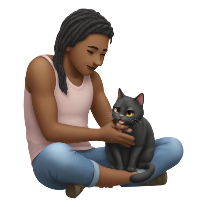 Stroking a cat sticker