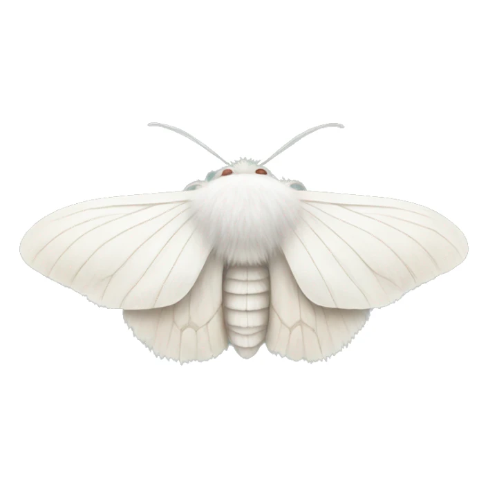 White fluffy moth sticker