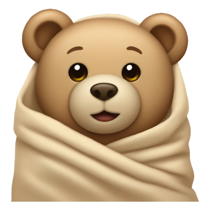 teddy bear in a beige blanket sticker