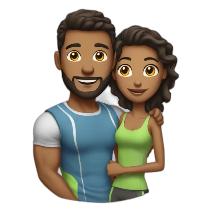 fit couple sticker