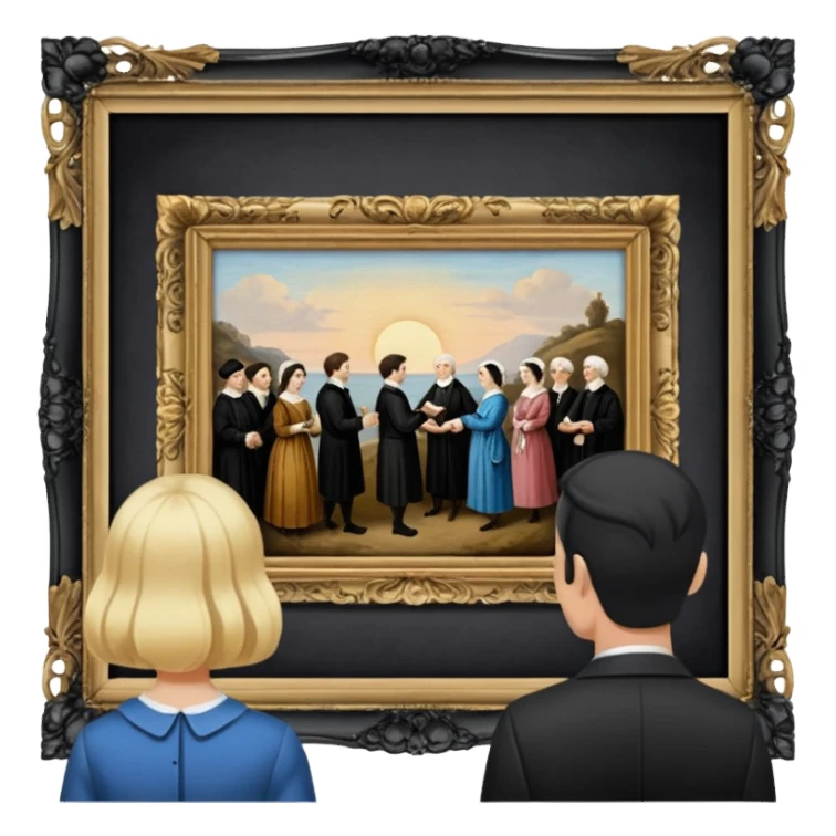 Old painting in the auction sticker