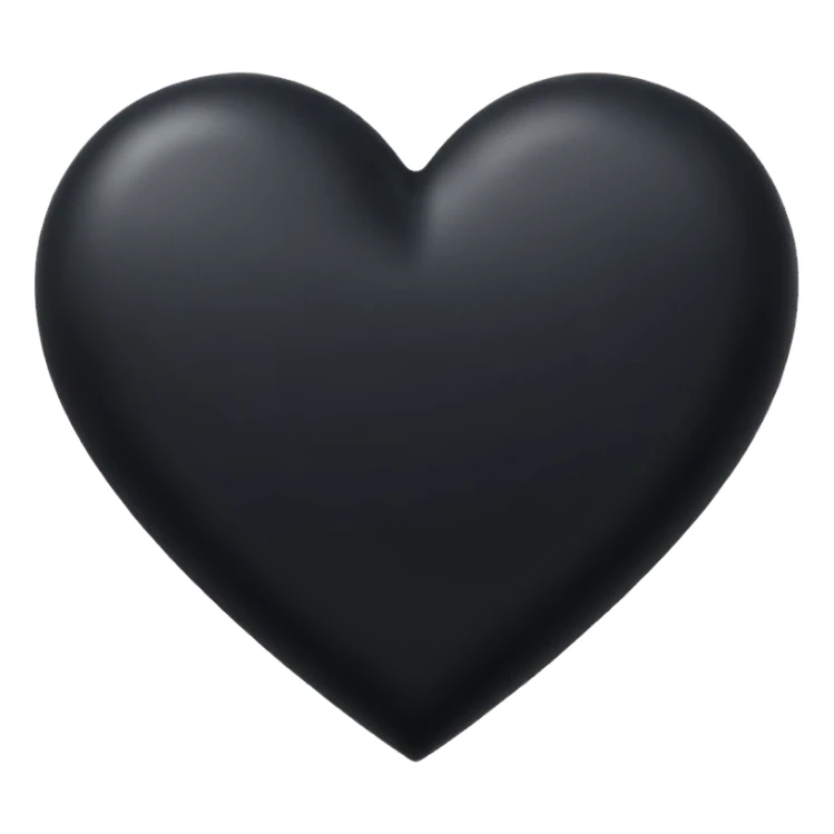 black heart with a matte finish sticker
