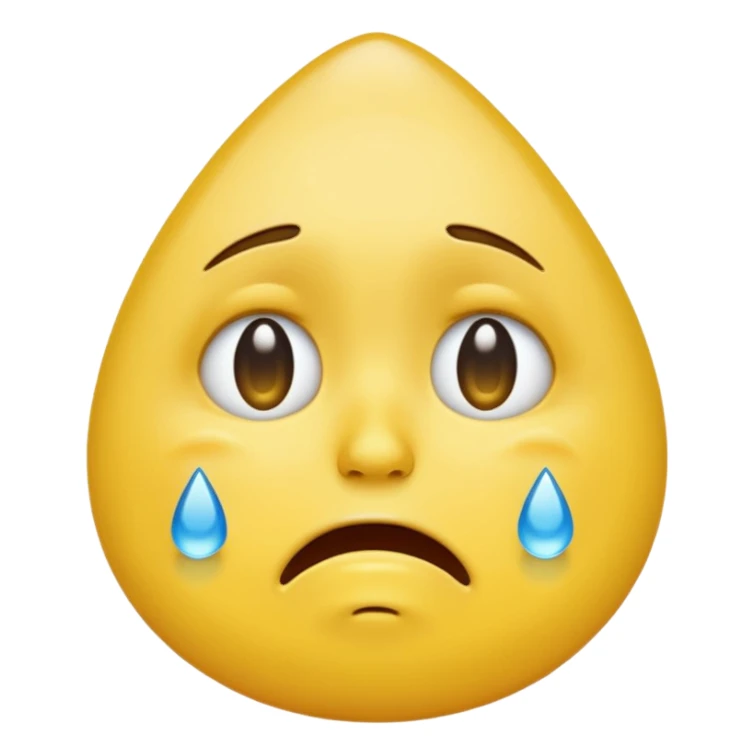 Crying unisex yellow emoji sticker