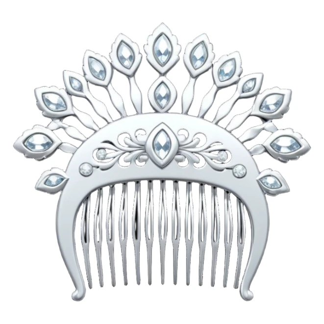 white hair comb with diamonds sticker