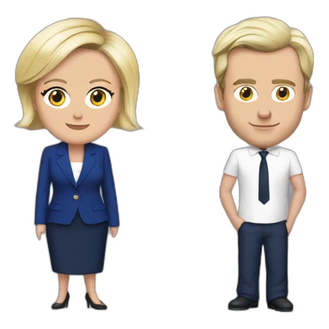 Emanuel Macron avec Marine le Pen sticker