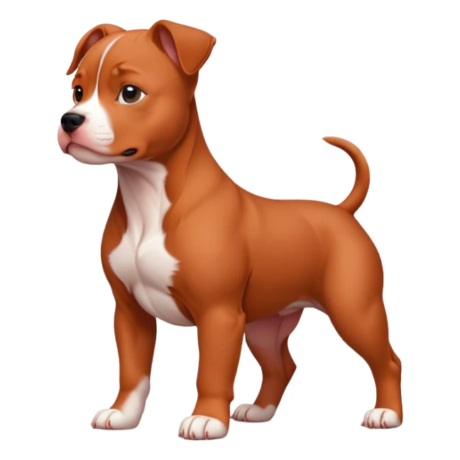 Red Pitbull puppy standing sticker
