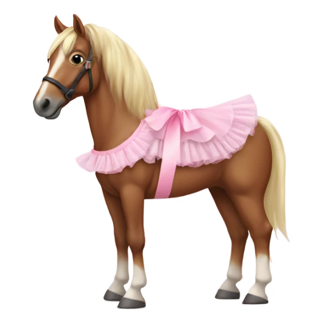 Horse wearing a pink tutu sticker