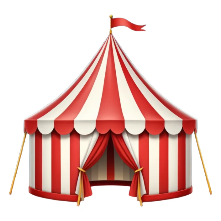 striped circus tent at night sticker