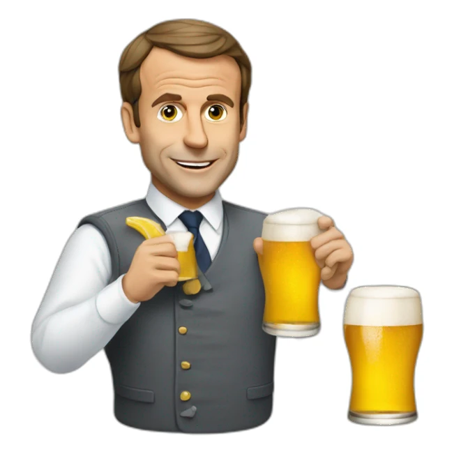 Macron qui boit une bière sticker