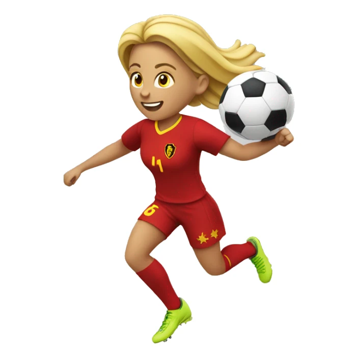Belgian female soccer player jumping sticker