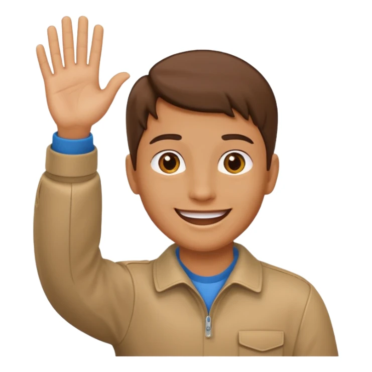 😝👋🏼Derrien la tête la main  sticker