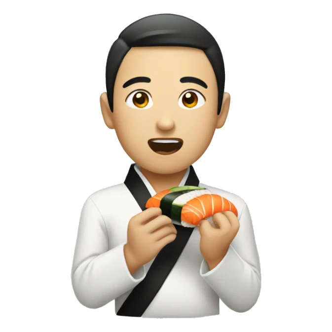 Asian eating sushi  sticker
