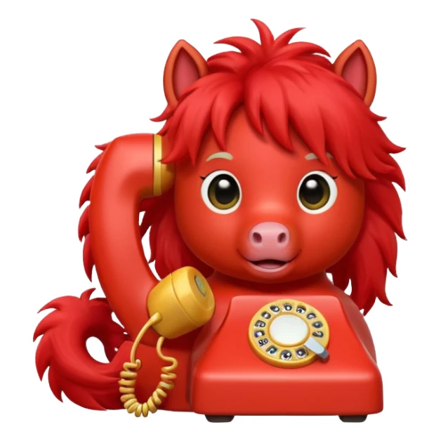 red Pony talking on the phone sticker