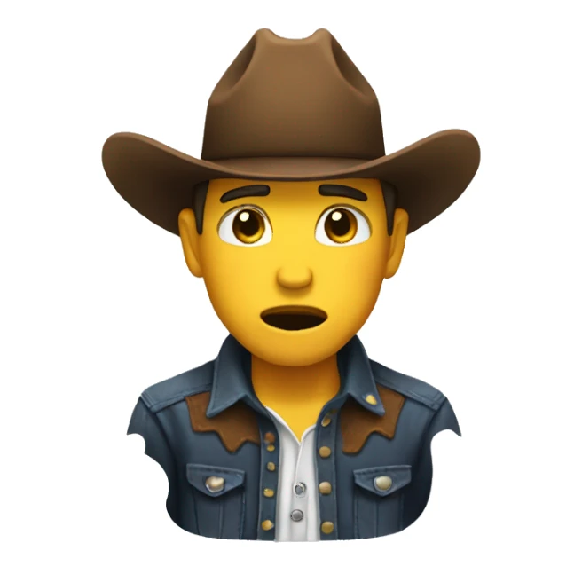 cowboy emoji Sticker crying  sticker
