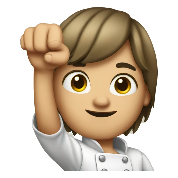 pointing to kitchen sticker