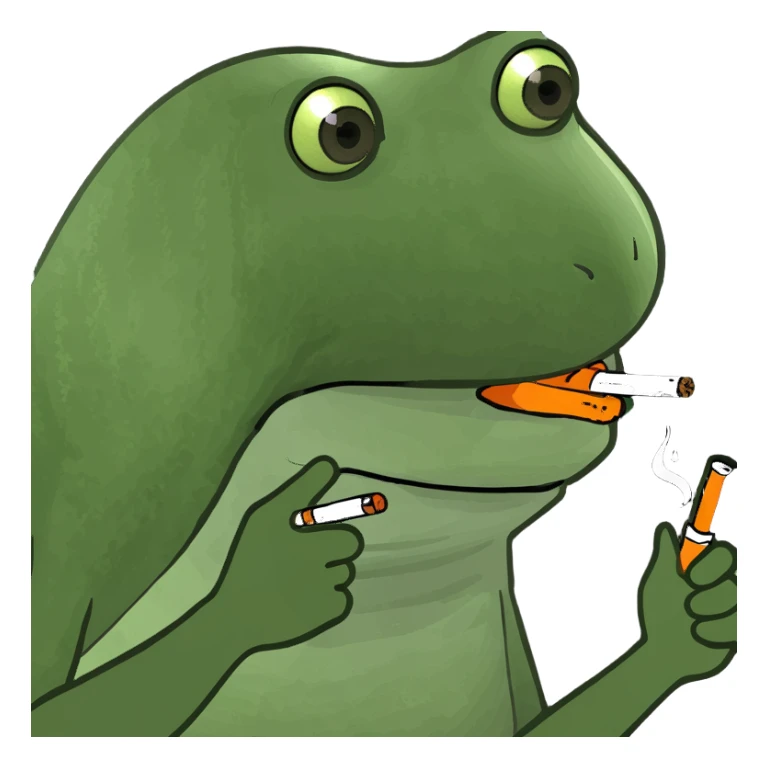 Frog smoking crack sticker