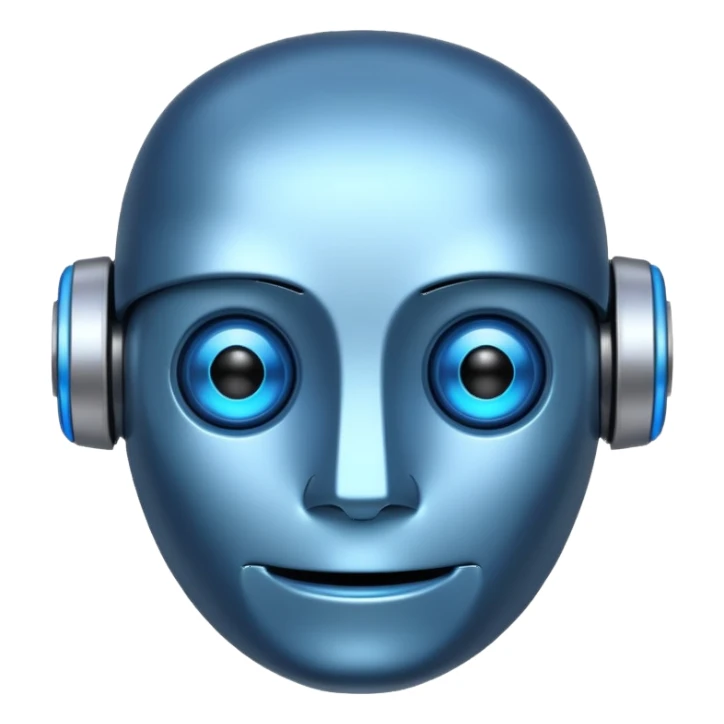 friendly robot face sticker