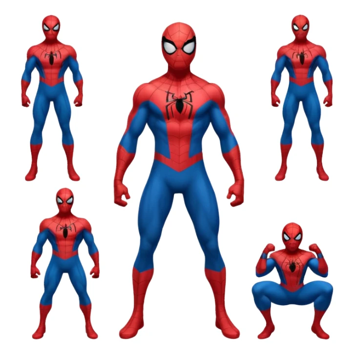 Spiderman full body doodle all reactions sticker
