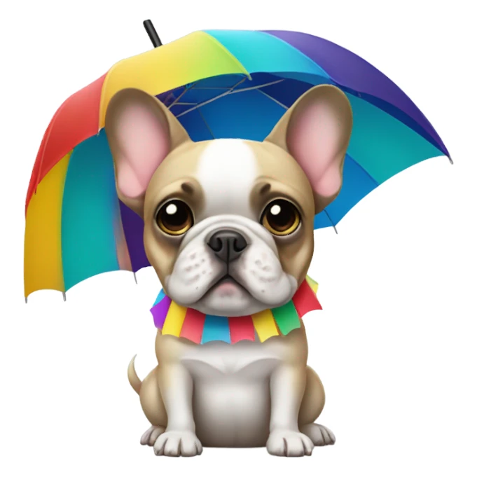 French bulldog with umbrella sticker