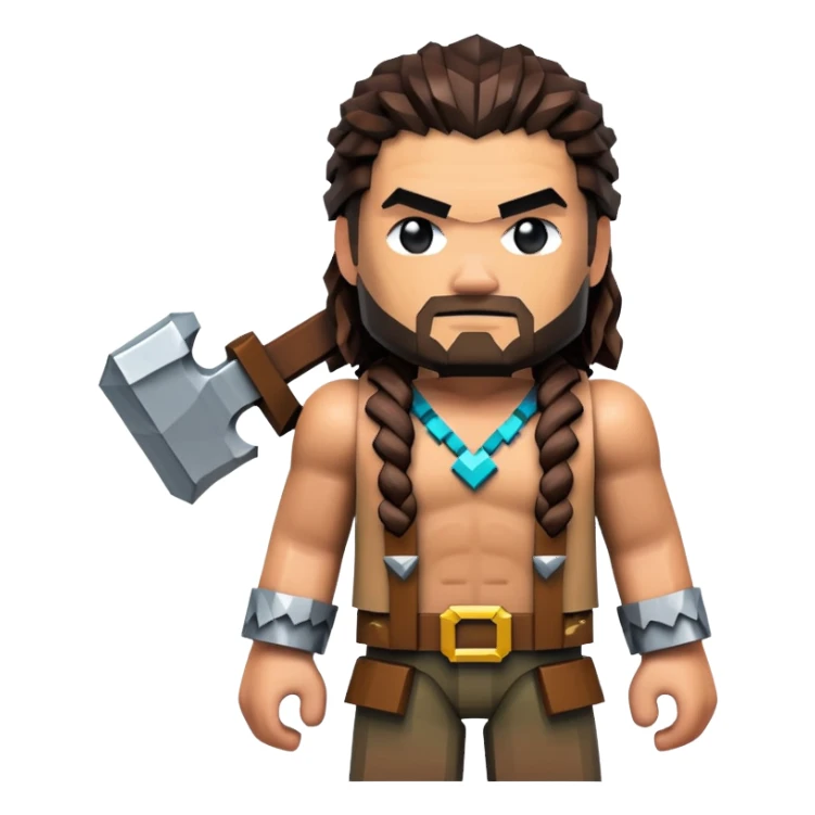 Jason Momoa as a Minecraft character sticker