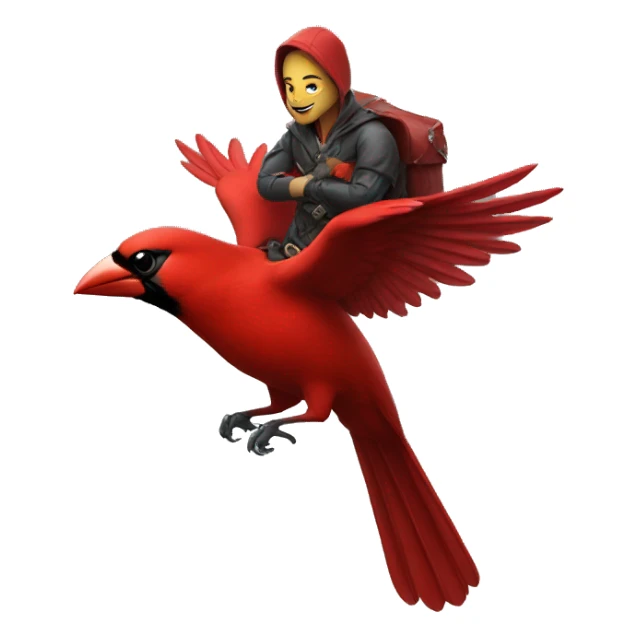 Invincible riding a cardinal bird sticker