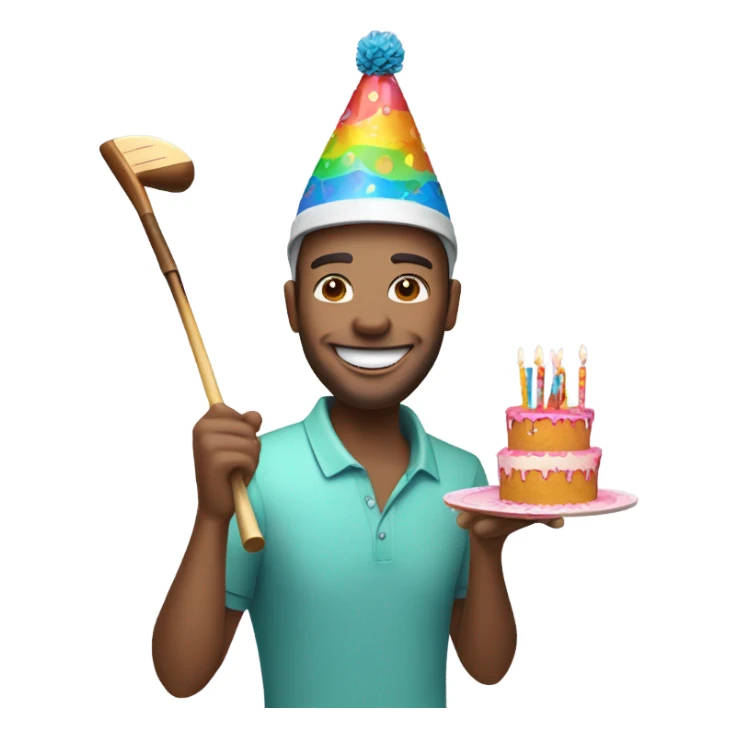 Happy birthday golfer sticker