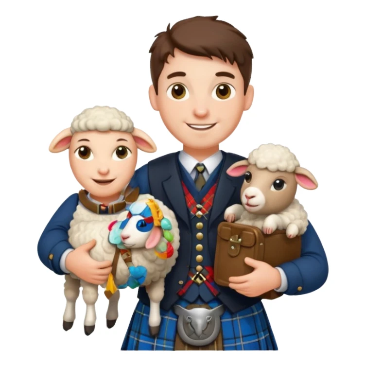 a scottish that loves sheep and likes innovation sticker