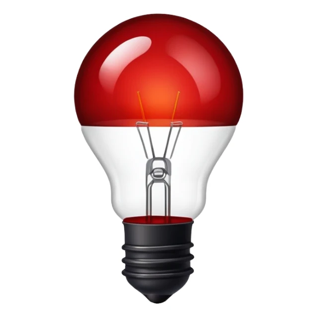 now give me a dark red colour BULB. keep it simple simple plain  sticker