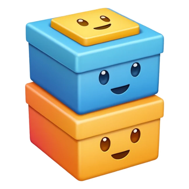 emoji of three boxes sticker