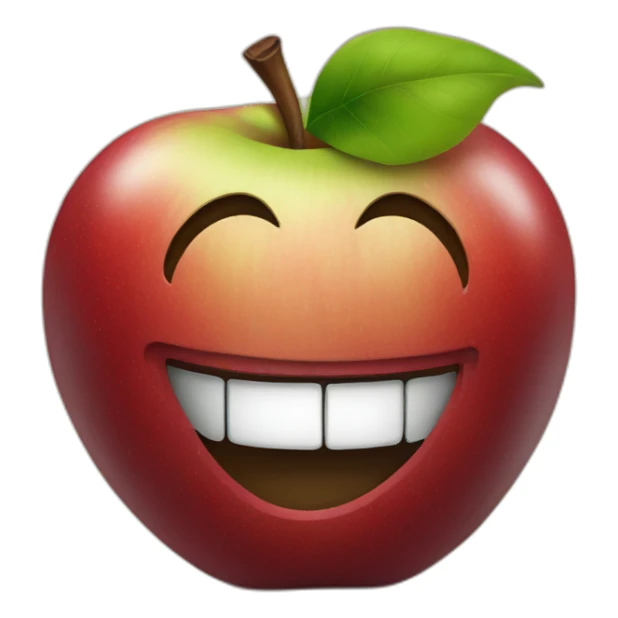 a funny apple sticker