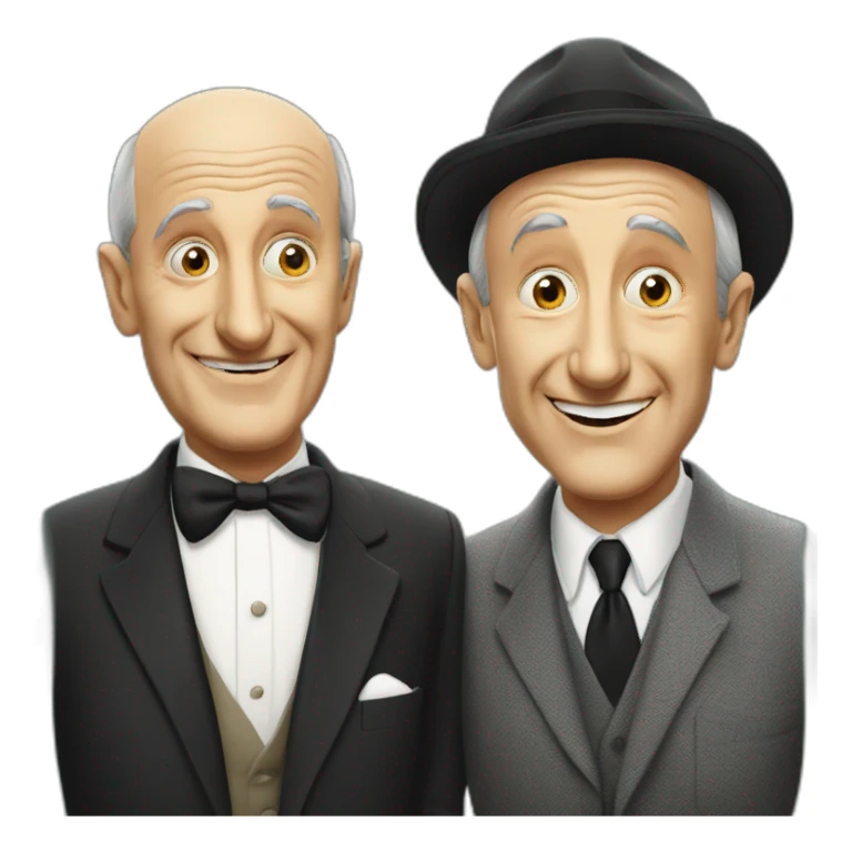 Bourvil and Louis de Funes sticker